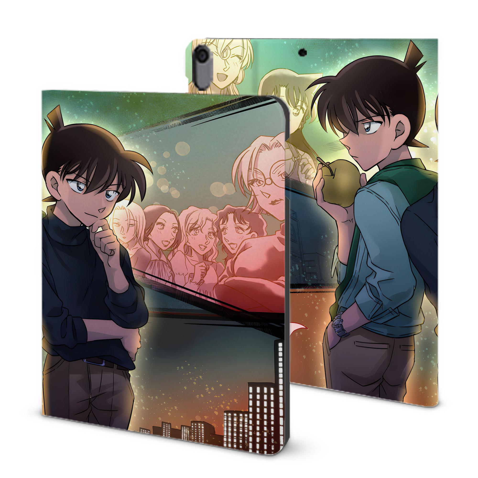 （画像用） 名探偵コナン Detective Conan IPad ケース ブック型 PUレザー TPU 耐衝撃 軽量 薄型 ペン収納なし 全面保護 IPad 各モデル対応